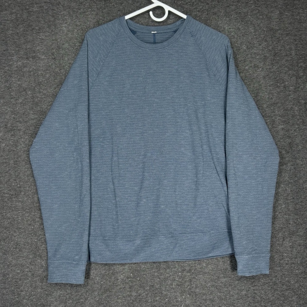Lululemon Slitstream Long Sleeve Crew Sweater Mens M Blue Pullover Vented